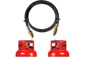 Gomet Swivel Propane Refill Gas Bottle Adaptors Connectors with 8mm Hose Pipe (3 Meters)