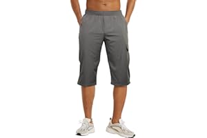 NANAMEEI Shorts 3/4 de Sport Bermuda Séchage Rapide Shorts en Plein Air Léger Été Casual Jogging Running Taille Elastique avec Multipoches