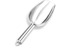 5oz Ice Scoop, Onader Stainless Steel Food Sweet Flour Scoop, Metal Small Scooper for Kitchen Bar Party Wedding Buffet, Rust Free & Healthy, Heavy Duty & Sturdy, Mirror Finished & Dishwasher Safe