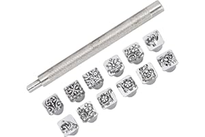 ‎YOSOO HEALTH GEAR Professionelle 12 Teilige Blumen Stempel Sets Für Lederwerkstatt Diy Projekte Hochwertige Tang Dynastie Blütenmuster Mit Ergonomischem Griff Lederhandwerker Kreative Multifunktionale Stanzwerkzeuge