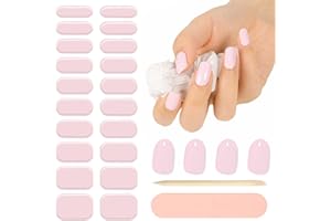 Wahrshei Pegatinas de Gel | Rosa palido Lámina Pegatinas Uñas Gel | 20 Pcs Gel Semicurado de Pegatinas | Adhesivos para Uñas de Gel, Envolturas de Esmalte de Gel para Uñas