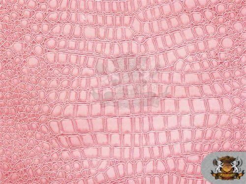 Vinyl Crocodile PINK Fake Leather Upholstery Fabric By the Yard by Fabirc Empire