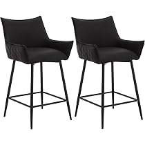 2 Tabourets De Bar Rembourrés WOLTU - Similicuir Marron Avec Dossier