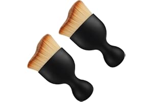 Yoezuo 2 Pezzi Pennello Pulizia Auto Interni, Spazzola per Interni Auto a Setole Morbide, Spazzola per la Pulizia dei Dettagli Dell'auto, Spazzola per Interni Auto, Spazzola per Detailing Auto