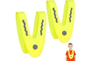XIONGHONGLONG Leichte Warnweste Kinder,2 Stück V-Form Signalkragen,Reflektorweste Kinderwarnweste,Warnschutzweste Kinder,Leuchtweste Reflektorweste,Reflektor Dreieck,Zur Sicherheit der Kind - Waschbar