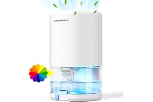 SUPOOBE Luftentfeuchter Elektrisch, 1000ml Entfeuchter Leise Raumentfeuchter mit Automatische Abschaltung, Schlafmodus, 7 Farbiges LED Licht, Gegen Feuchtigkeit Schimmel Dehumidifier für Keller Badezimmer