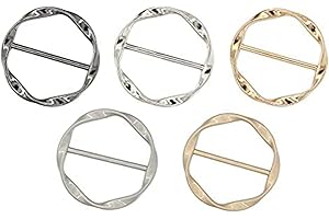 KIKAPA 5 PièCes éCharpe Anneau Clip Cravate Anneau Clips pour Femmes Mode T-Shirt Torsion Noeud Clip Boucle Cercle VêTements Anneau Porte-Enveloppe