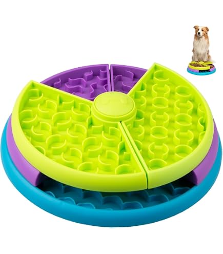 Puzzle Feeder Hund – Slow Feeder Napf Für Trocken- & Nassfutter, 24,9 Cm, Blau, Verlangsamt Das Fressen