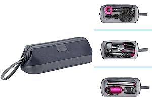 DingGreat Bolsa de viaje para secador de pelo Dyson Supersonic HD01 HD03, bolsa de almacenamiento portátil impermeable para Dyson Airwrap Styler para alisador de pelo Dyson Corrale y accesorios, gris