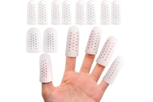 COGANA Protège Doigts en Gel Respirant, Lot de 10 Protection des Doigts, Excellent pour les Doigts à Gâchette, l'eczéma des Mains, les Fissures des Doigts, les Callosités etc.(blanc)