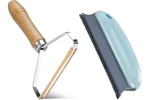 MOECSHSY Pro Lint Remover- Carpet Scraper Tool- Reusable Pet Hair Remover, Metal Lint Roller for Cleaning Pet Hair on Clothes,Rugs,Pet Bed,Sofa,Blue Carpet Brush for Car,Shaggy Plush Rugs,Delicate Sofa,Blanket