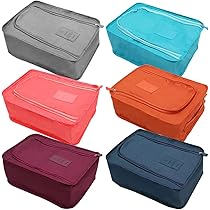 Lot De 4 Sacs à Chaussures De Voyage – Taille 39,3x19x15 Cm, Polyester Imperméable, Noir Et Gris – Pour Protéger Vos Chaussures