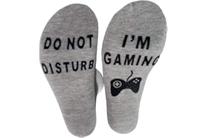 FGFD&OU Calcetines Mujer y Hombre de Algodón Calcetines Antideslizantes Calcetines Divertidos Casual Unisexo Socks con 'Do Not Disturb, I'm Gaming', Regalo para Navidad