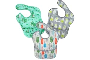Panda Ear 3-pack superlätt baby haklapp, vattentät, tvättbar, fläckolja och luktbeständig 5-36 månader
