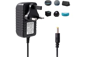KCRNW 12V 1.25A 15W Power Supply Charger for Echo Dot (3rd/4th/5th Gen) Echo Show 5(1st 2nd Gen) Echo Spot Fire TV Cube Replacement Adapter Charging 4.0 * 1.7mm 2M Power Cord Black