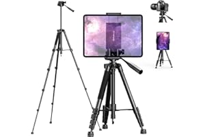 elitehood 172cm Heavy Duty iPad Tripod, Ultra-Stable Camera Tripod for iPad Pro 12.9, iPad Tripod Stand Mount for Video Recording/Photography, Compatible with 4.7-13inch Tablet/iPad Pro/Webcam/DSLR