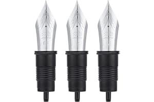 LANXIVI Zestaw 3 wymiennych stalówek do piór wiecznych Jinhao X159 i 9019 (EF, F i M) srebrne wykończenie