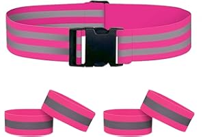 Houdao 1 correa reflectante y 4 unidades de cinta reflectora de velcro ajustable y elástica para adultos, niños, correr, ciclismo, senderismo, correr, correr, correr, correr, correr, correr, correr, correr, correr, correr, correr, correr, correr