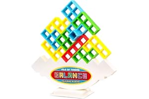 Vacclo 48Pcs Tetra Tower Balance Game - Russian Building Block Tetris Tower Balance Game - DIY Assembling Versatile Toy - Stacking Blocks Puzzle - Board Table Games - Fun Assembly Bricks Gift (48Pcs)