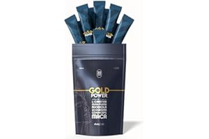 THE GOLD POWER GOLD POWER Stimola La Produzione di Testosterone Uomo con Maca Ad Alto Dosaggio - Vasodilatatore Migliore Tra Integratori Per Uomo Aumento Forte e Duraturo in 20 Stick Liquidi (200ml).