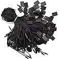 Renashed Hang Tag String Black 7" 1000Pcs Nylon Snap Lock Pin Loop Fastener Hook Ties Easy and Fast to Attach, Black