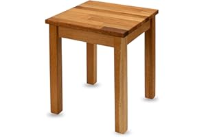 ‎STABOOS Staboos massiv Holzhocker Doc ohne Eingriff bis 150 kg - Eiche Sitzhocker aus Holz - Kerneiche Natur - Hocker als Nachttisch nutzbar - 35 x 35 x 45cm