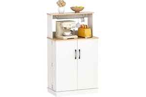 jxgzyy Kitchen Cupboard 42" Pantry Cabinet With Hooks Countertop Pantry Organizer Kitchen Cabinet with Door Larder Storage Freestanding Kitchen Sideboard Unit For Kitchen Dining Living Room