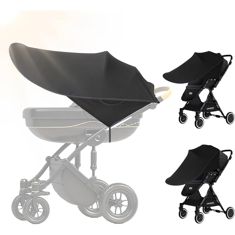 Pare-soleil Universel Pour Poussette Avec Moustiquaire - Protection UPF50+ Contre UV, Vent Et Pluie - Installation Facile Et Compatible Avec La Plupart Des Poussettes