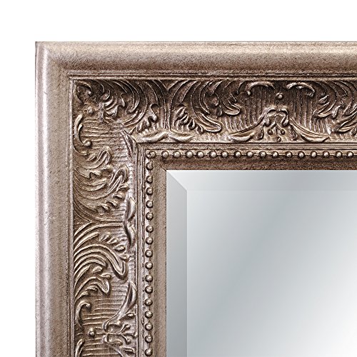 Pompöser Barock Spiegel FIORA 90x70cm Silber – Antik - 7