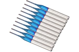 Fafeicy 10 piezas Cortador de fresado, enrutador de carburo, broca de corte de molino de extremo de maíz azul, para maquinaria CNC PC-B (1.0mm)