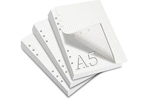 SWTYExt 3 Confezioni Fogli A5 Con Buchi di Ricarica Carta 180 Fogli Agenda A5 Anelli Raccoglitore ad Anelli A5 Agenda ad Anelli Agenda Bullet Journal per Bullet Journal Quaderno ad Anelli