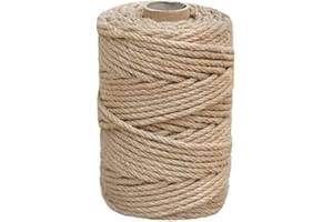 NorthPada 5 mm 100 Meter Natürliches Jute Seil Strapazierfähige Dicke Schnur für DIY, Garten, Bindung, Handwerk und Verpackungsmaterial