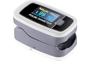 ANSTA Oxymètre à impulsions, d'un capteur d'oxygène et d'un moniteur de débit d'impulsions, d'un grand affichage OLED rotatif, d'un poinçon et d'un cordon de protection, certifiés ce, FDA