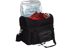 Shurzzesj Sac de bowling – Sac de bowling avec supports de balles et séparateur rembourré – Sac de bowling double pour 2 balles avec support de balle pour homme