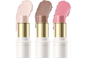 FALOCUTUS 3 Pcs FAIR Contour Stick Set,Cream Blush & Highlighter Bronzer Pen,Long Lasting & Smooth Natural Face Contouring Illuminator,Professional Makeup Kit for All Skin
