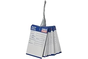 ‎AUTOPREMIUMTEILE Premium Ölwechselanhänger mit Draht Ölanhänger Öl Service Anhänger Öl Schilder Ölwechselzettel Ölwechselkarten Ölzettel Inspektionsanhänger KFZ Service Anhänger (Liqui Moly, 50 Stück)