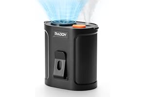 Raddy CF6 Tragbarer Ventilator Akku mit kühlendem Nebel, Nackenventilator, Taillen Ventilator mit Clip, 5 Geschwindigkeiten, 14500U/min, 18H Laufzeit für Camping, Outdoor, Reisen, Baustelle