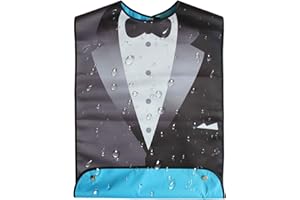 EQLEF Lätzchen Erwachsene Lustige, Anzug Erwachsene Lätzchen für Männer Wasserdichte Bandana ältere Lätzchen zum Essen - 1 Stck