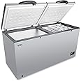 TCL 660 Litre Chest Freezer, Double Door, Super Freezer with Storage Basket, Silver, F660CFSL