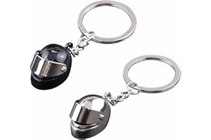 YHT 2PCS Motorcycle Helmet Keychain for Car Key Decoration Accessories, 3D mini Creative Metal Pendant for Biker Gift,Cool Metal Charm Motorbike Helmet Car Key Ring is unisex