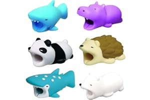 BSGP 6 PCS Cable Chomper, Cable Bites Cute Cartoon Animal Bite Charging Cable Protector USB Cable