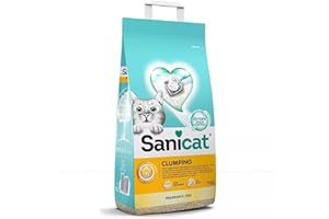 PEARLS TRADING Sanicat Clumping Unscented Cat Litter, Natural Minerals, Odour Control, Moisture Absorbent, Easy Cleaning 16L