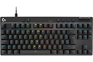 Logitech G PRO X TKL RAPID Tenkeyless Wired Gaming Keyboard With Magnetic Analog Switches, Rapid Trigger Mode, Adjustable Actuation, and Customisable RGB Lighting, QWERTY UK English Layout - Black