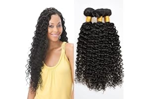 MUABY Kinky Curly Bundles Human Hair Tessitura Capelli Veri Ricci Naturali Matassa Capelli Veri Tessitura Capelli Naturali Umani Donna Capelli Umani Brasiliani Totale 300g 20 22 24 Pollici