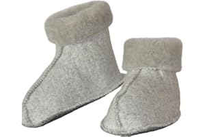 SamWo, Chaussettes unisexes en laine de mouton - Semelle avec picots antidérapants - 100 % laine de mouton