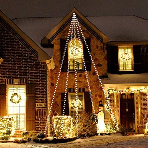 New Supreme Choice 300LED Waterfall Lights Bright White LED Christmas Decor Indoor Outdoor