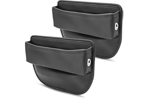 Dreamark 2 Pcs Voiture interieur Organisateur,Rangement de siège de voiture,Boîte de rangement en cuir PU,Organiseur Multifonctionnel de petite taille pour ranger téléphones portables,clés,cartes