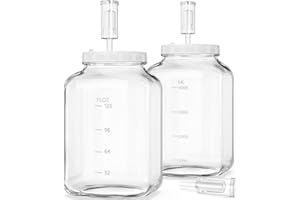 Absovetu 2 Pack Large Fermentation Jars with Airlock and Screw Lid 5700ml - Sauerkraut Fermenting Jar Sourdough Starter Jar Kimchi Container Kombucha Jar