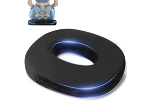 SINLAW Ciambella Cuscino Sedia, Cuscino ergonomico per il coccige, Cuscino Antidecubito,Favorisce la circolazione sanguigna,Cuscino Coccige Ortopedico,Cuscino Ortopedico Seduta per uffici e sedie(Nero)