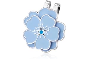 Gosknor Marqueur de Balle de Golf Magnétique avec Clip pour Chapeau de Golf, Ensemble de Marqueurs de Balle de Golf en Forme de Fleur pour Sacs de Golf Chapeau Femmes et Hommes (Bleu)